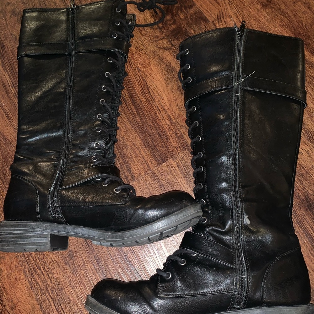 Lace up combat boots